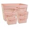 Contemporary Home Living Set of 5 Blush Pink and White Vintage Chicken Wire Baskets with Basket Liners, 18"